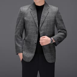 Blazer Fashionable Outdoor Travel Camping Youthful Wedding Versatile Host for Campus Leisure Korean Style Checkered Men's Blazer
