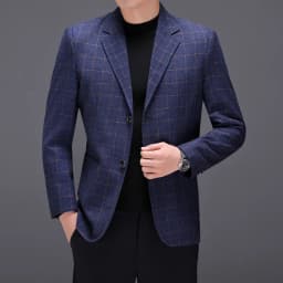 Blazer Fashionable Outdoor Travel Camping Youthful Wedding Versatile Host for Campus Leisure Korean Style Checkered Men's Blazer