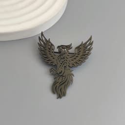 Original design hollow phoenix gold-plated stainless steel brooch, waterproof and non-fading pin, suit accessories