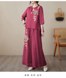 Plus Size Women's Casual Comfortable Set Cotton Linen Office Lady Fashion New Arrival Trendy Breathable