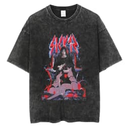 Japanese Anime Naruto Vintage Tshirt Harajuku Streetwear Men Washed T-Shirt Cotton Tops Fashion Summer Short Sleeve Tees Shirts