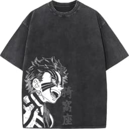 Anime Demon Slayer Graphic T Shirt Men's Clothing Women Washed Short Sleeve Tee Print Streetwear Casual Tops 2026 Summer Fashion