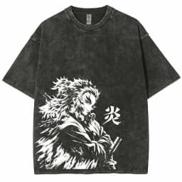 Anime Demon Slayer Graphic T Shirt Men's Clothing Women Washed Short Sleeve Tee Print Streetwear Casual Tops 2026 Summer Fashion