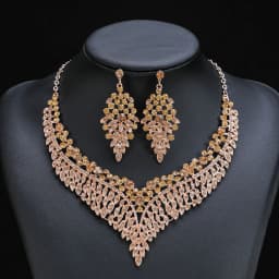 Vintage Rhinestone Choker Necklace Earrings Set Bridal Women Geometric Crystal Necklaces Wedding Party Costume Jewelry Set