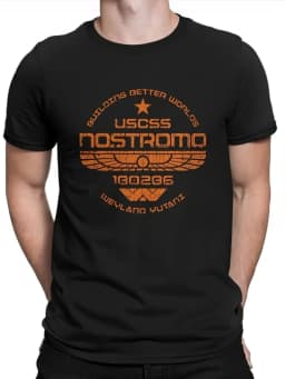 USCSS Nostromo Men's and Women's T-shirts - UFO Pattern, Oversized Casual Streetwear Pure Cotton Short Sleeves, All Seasons