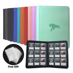 360 Cards Trading Card Binder 9-Pocket PU Leather Album, Portable Card Holder for TCG Game Cards Sports Cards, Collector Album