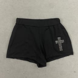 American Gothic Cross Rhinestone Decoration Low Waist Sexy Hot Pants Summer Casual Street Shorts Aesthetic Simple Slim Minipants