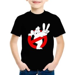 Summer Cartoon Children 100% Cotton T-shirt Fun Ghostbusters Games Print Short Sleeve Kids Tee Cute Baby Tops for Boys And Girls