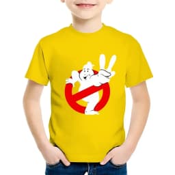 Summer Cartoon Children 100% Cotton T-shirt Fun Ghostbusters Games Print Short Sleeve Kids Tee Cute Baby Tops for Boys And Girls
