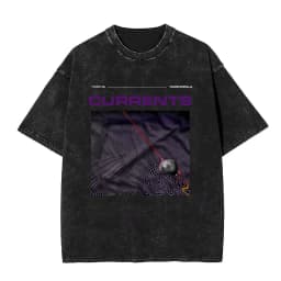 Washed Vintage Pop Rock Band Tame Impala Currents Graphic Print T Shirt Men's Women Casual Cotton Oversized Short Sleeve T-shirt