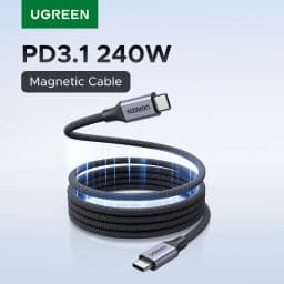 UGREEN USB C to USB C Cable 240W PD3.1 Fast Charging Magnetic Braided E-Marker Type C Cord for iPhone 17 16 MacBook iPad Samsung