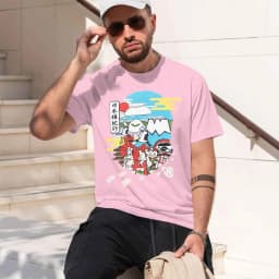 Japanese Style Men's T-Shirt With Traditional s And Cute Characters For Casual Wear In Spring And Summer Perfect Gift For And Fa