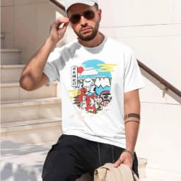 Japanese Style Men's T-Shirt With Traditional s And Cute Characters For Casual Wear In Spring And Summer Perfect Gift For And Fa