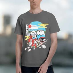 Japanese Style Men's T-Shirt With Traditional s And Cute Characters For Casual Wear In Spring And Summer Perfect Gift For And Fa
