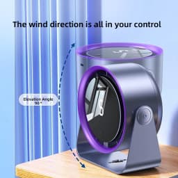 Cordless Wall Mount Fan USB Rechargeable 90° Tilt Quiet Desk Air Circulator Portable No Drill Fan for Home Office