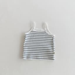 6M-3Y Summer Toddler Camisole Cute Blue Striped Sleeveless Tank Top for Boys Girls Soft Cotton Casual T-shirt