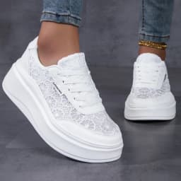 DJSUNNYMIX New Summer Increased Height Shoes Women's Thick Bottom Lace breather Shoes female's Shoes sneakers