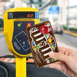 Carpet M&M Candy Snacks Personalised Holder Suitable For Bank Card,Subway, Bus Card Wallet Card Case Badge Holder Keychain