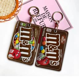 Carpet M&M Candy Snacks Personalised Holder Suitable For Bank Card,Subway, Bus Card Wallet Card Case Badge Holder Keychain