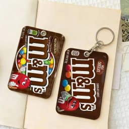 Carpet M&M Candy Snacks Personalised Holder Suitable For Bank Card,Subway, Bus Card Wallet Card Case Badge Holder Keychain