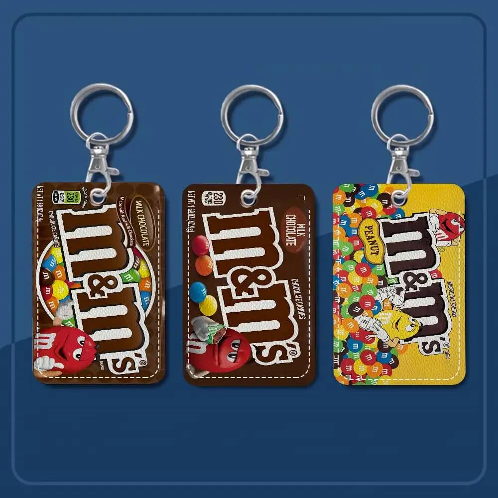 Carpet M&M Candy Snacks Personalised Holder Suitable For Bank Card,Subway, Bus Card Wallet Card Case Badge Holder Keychain