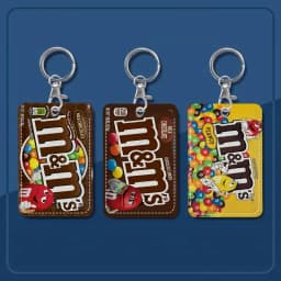 Carpet M&M Candy Snacks Personalised Holder Suitable For Bank Card,Subway, Bus Card Wallet Card Case Badge Holder Keychain