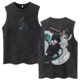 Washed Anime Hunter X Hunter GON·FREECSS Tank Tops Men Women Fashion Vintage Sleeveless T Shirt Cotton Casual Oversized Vests
