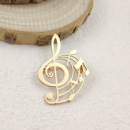 Music Note Treble Clef Brooch Set, Elegant Lapel Pin for Music Lovers, Fashion Jewelry Gift for Women