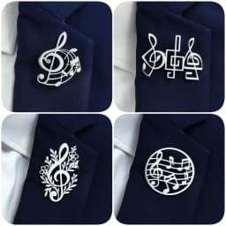 Music Note Treble Clef Brooch Set, Elegant Lapel Pin for Music Lovers, Fashion Jewelry Gift for Women