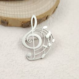 Music Note Treble Clef Brooch Set, Elegant Lapel Pin for Music Lovers, Fashion Jewelry Gift for Women