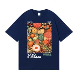 Yayoi Kusama T-shirt Japanese Artist Pop Art Polka Dot Pumpkin Infinity Mirrors Crewneck Casual Streetwear Y2k 2026 Summer Tees