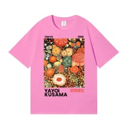 Yayoi Kusama T-shirt Japanese Artist Pop Art Polka Dot Pumpkin Infinity Mirrors Crewneck Casual Streetwear Y2k 2026 Summer Tees