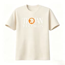 Trojan Records British Label Logo Men's T Shirt Black White Print Music Inspired Fashion Statement Men Women 2026 Summer T Shirt
