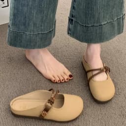 Summer Round Toe Women Slippers Soft-soled Fashion Flat Heel Women Shoes Ladies Outdoor Comfortable Flat Slippers Women 323