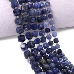 5.5-10mm A+ Faceted Cube Natural Stone Blue Sodalite Jasper Beads Square Spacer Beads for Jewelry Making DIY Charms Bracelets