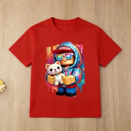 Roblox Cute Puppy Print Kids T-Shirt, Colorful Cartoon Gamer Tee for Children, Soft Cotton Casual Top, Gift for Boys Girls