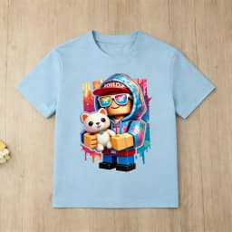 Roblox Cute Puppy Print Kids T-Shirt, Colorful Cartoon Gamer Tee for Children, Soft Cotton Casual Top, Gift for Boys Girls