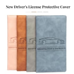 2026 Leather Car Registration Insurance Holder Driving License Cover Auto Documents Storage Bag Wallet for Men