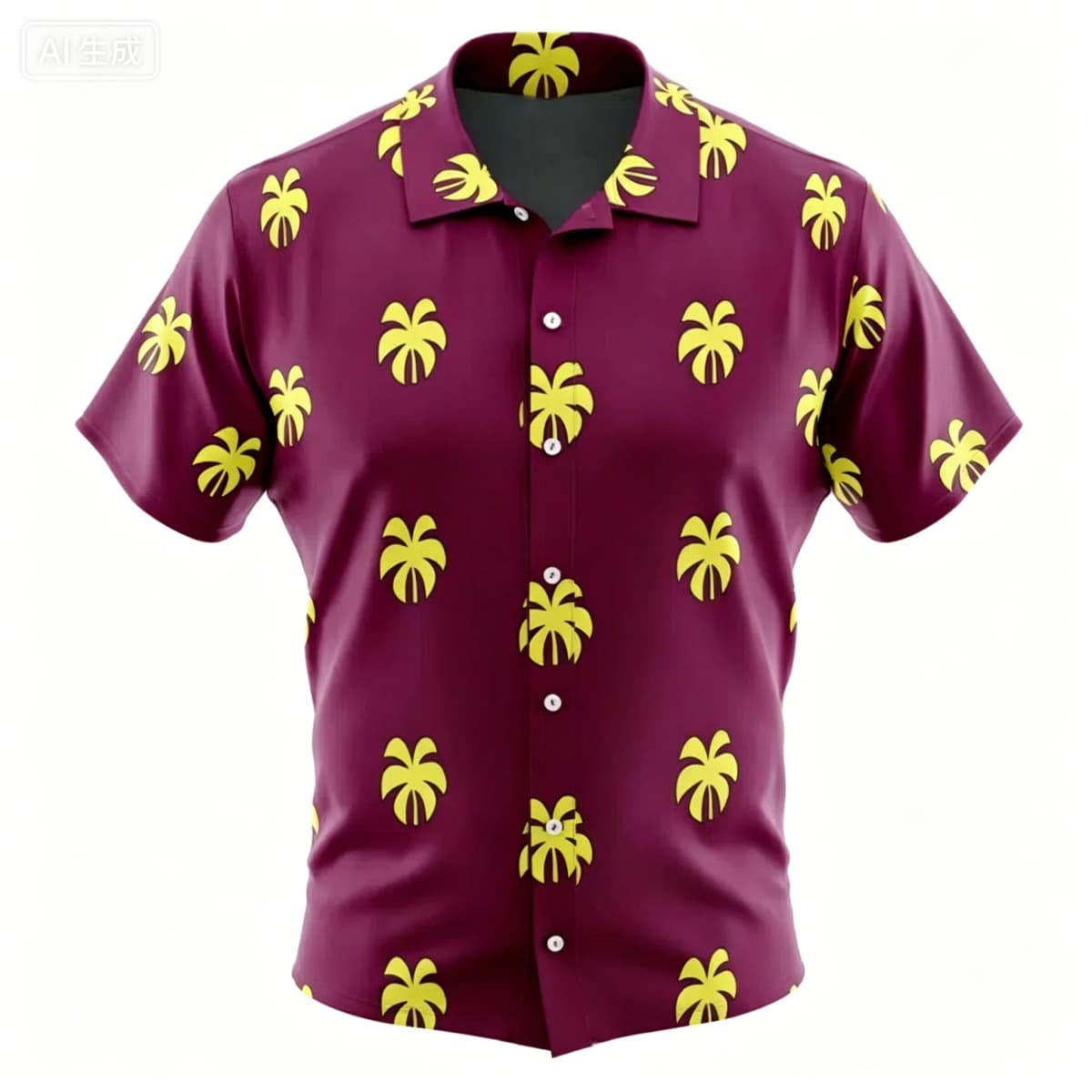 Summer Vacation Style Anime Full Letter Printed Solid Color Casual Short Sleeved Shirt