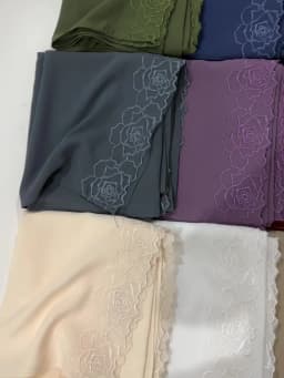 New Floral Rose Embroidery Chiffon Hijab Muslim Women Headscarf Malaysia Head Wrap Luxury Islamic Ramadan Eid 70×180CM