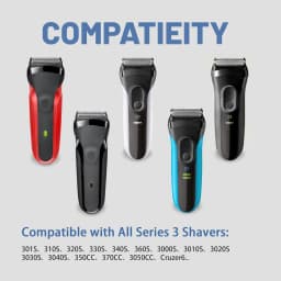 High Quality 32B Replacement Head Compatible with Braun Series 3 3000s 3010s 3020s 3030s 300s 301s 310s 320s Electric Shaver