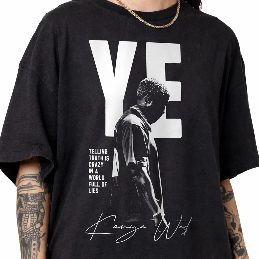 Kanye West YE Live In Los Angeles Bully Graphic T-Shirt, Unisex Crew Neck Cotton Short Sleeve, Y2K Trendy Casual T-shirts