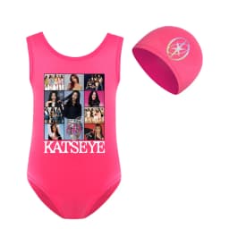 KATSEYE Swimwear Kids 2026 Summer Swimsuit Baby Girls – 2-in-1 One-Piece Bodysuit for Children Holiday Beachwear Bathing Suit