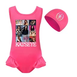 KATSEYE Swimwear Kids 2026 Summer Swimsuit Baby Girls – 2-in-1 One-Piece Bodysuit for Children Holiday Beachwear Bathing Suit