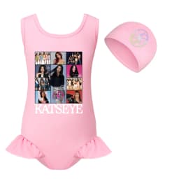 KATSEYE Swimwear Kids 2026 Summer Swimsuit Baby Girls – 2-in-1 One-Piece Bodysuit for Children Holiday Beachwear Bathing Suit