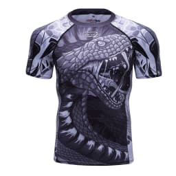 Men's Animal BJJ Rash Guard,No Gi Jiu Jitsu Compression Shirt MMA Training Rash Guard 3D Printed Sports Moisture-Wicking T-Shirt