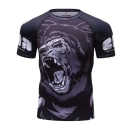 Men's Animal BJJ Rash Guard,No Gi Jiu Jitsu Compression Shirt MMA Training Rash Guard 3D Printed Sports Moisture-Wicking T-Shirt