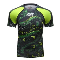 Men's Animal BJJ Rash Guard,No Gi Jiu Jitsu Compression Shirt MMA Training Rash Guard 3D Printed Sports Moisture-Wicking T-Shirt