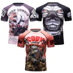 Men's Animal BJJ Rash Guard,No Gi Jiu Jitsu Compression Shirt MMA Training Rash Guard 3D Printed Sports Moisture-Wicking T-Shirt
