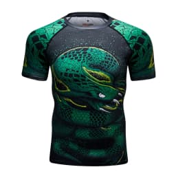 Men's Animal BJJ Rash Guard,No Gi Jiu Jitsu Compression Shirt MMA Training Rash Guard 3D Printed Sports Moisture-Wicking T-Shirt